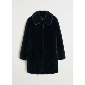 Mango Dark Green Faux Fur Jacket